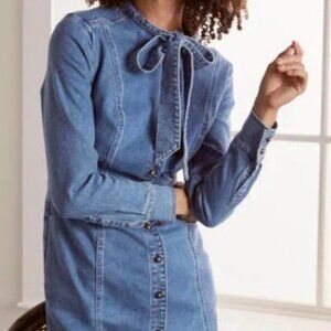 BODEN NWT Elspeth Denim Shirt Dress Size 12P W0660 RN 118027
